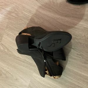 Franco Sarto Bootie Open Sling Back Heel